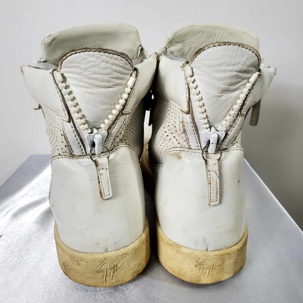 Vintage Giuseppe Zanotti white Croc embossed leather sneakers - Picture 10 of 14